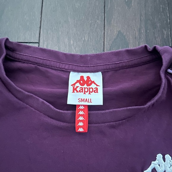 ⚡️2/$25⚡️ Rare 🔥 Kappa Women’s Cropped Cotton Purple Tape Tee | S | Embroidered - Picture 4 of 9